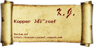 Kopper József névjegykártya